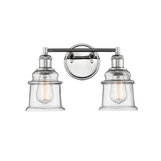 Discount clearance closeout open box and discontinued Millennium Lighting Wall Light Fixtures | Millennium Lighting 2-Light Bath Vanity 2342-CH 9