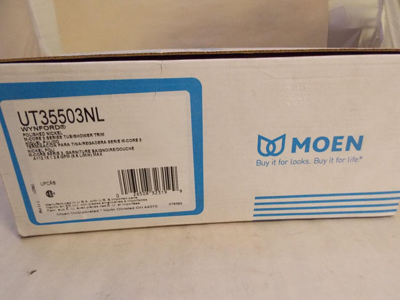 Discount clearance closeout open box and discontinued Moen | Moen UT35503NL Wynford M-core 3-series Tub and Shower Trim Only, Polished Nickel