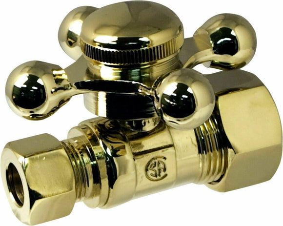 Discount clearance closeout open box and discontinued Monogram Brass Faucets , Shower , Plumbing Fixtures and Parts | Monogram Brass MB212PB Shut-Off Valve 1/4 Turn 5/8