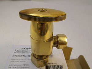 Discount clearance closeout open box and discontinued Mountain Plumbing Faucets , Shower , Plumbing Fixtures and Parts | Mountain Plumbing MT6003-NL/RBUN Oval Handle Angle Valve - Raw Brass