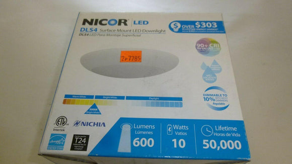 Discount clearance closeout open box and discontinued NICOR Lighting Fixtures | NICOR DLS4-2006-120-3K-WH White 10W 3000K 4