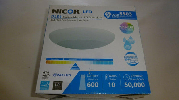 Discount clearance closeout open box and discontinued NICOR Lighting Fixtures | NICOR DLS4-2006-120-4K-WH White 10W 4000K 4