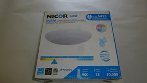 Discount clearance closeout open box and discontinued NICOR Lighting Fixtures | NICOR DLS56-2009-120-3K-WH White 3000K 15W 5"-6"LED Surface Mount Downlight