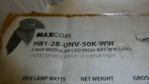 Discount clearance closeout open box and discontinued Nicor Lighting Fixtures | NICOR HB1-2B-UNV-50K 2-Bar LED Modular High Bay Light w/Extra Wide Lens