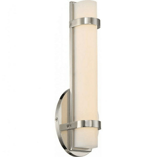 Discount clearance closeout open box and discontinued Nuvo Lighting Lighting Fixtures | Nuvo Lighting Wall Sconce 62-931 Slice 12 Inch 13W 1 LED , Polished Nickel