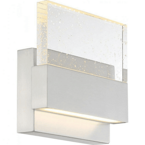Discount clearance closeout open box and discontinued Nuvo Lighting Wall Light Fixtures | Nuvo Medium Wall Sconce 62-1502 Ellusion-15W 1 LED 7.25" x 7" , Polished Nickel