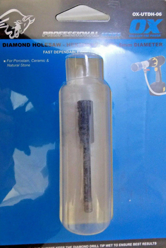 Discount clearance closeout open box and discontinued OX Power & Performance | OX OX-UTDH-06 Professional Series Diamond Hole-Saw Hex-Shank 1/4