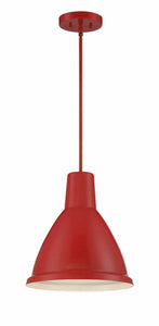Discount clearance closeout open box and discontinued Park Harbor Lighting Fixtures | Park Harbor PHPL3231GLRE High Gloss Red Whitnall 14" Pendant