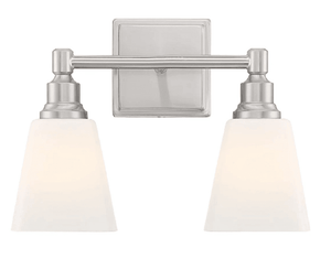Discount clearance closeout open box and discontinued Park Harbor Lighting Fixtures | Park Harbor PHVL3182BN Leadwell 2-Light 14" Wide Bathroom Vanity Light