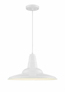 Discount clearance closeout open box and discontinued Parker Harbor Lighting Fixtures | Parker Harbor PHPL3261LWH High Gloss White 19"W Longden Pendant Light