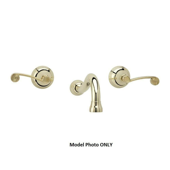 Discount clearance closeout open box and discontinued Phylrich Faucets , Shower , Plumbing Fixtures and Parts | Phylrich DWL206 OEB 3Ring Curved Handles Wall Mounted Lavatory Faucet Trim