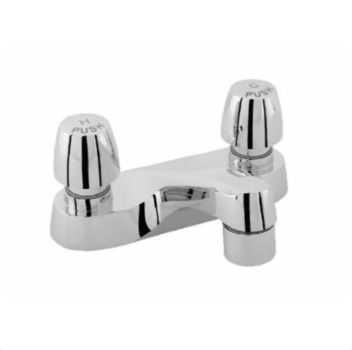 Discount clearance closeout open box and discontinued PROFLO Faucets , Shower , Plumbing Fixtures and Parts | PROFLO PFXM334 1.2 GPM Deck Mounted Double Handle Metering Faucet, Chrome