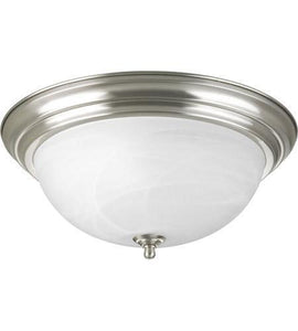 Discount clearance closeout open box and discontinued Progress Lighting Lighting | Progress Lighting 15.25-in W Brushed Nickel Flush Mount Ceiling Light