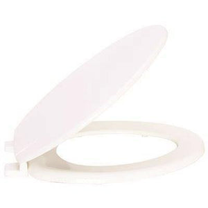 Discount clearance closeout open box and discontinued ProPlus Faucets , Shower , Plumbing Fixtures and Parts | Proplus Molded Wood Elongated Toilet Seat With Cover Closed Front White