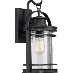 Discount clearance closeout open box and discontinued Quoizel Lighting Lighting Fixtures | Quoizel BKR8408 Booker One Light 15" x 9" Outdoor Wall Lantern - Mystic Black