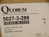 Discount clearance closeout open box and discontinued Quorum Lighting Wall Light Fixtures | Quorum 3-Light Bathroom Vanity Light 5027-3-286 Jardin - Oiled Bronze