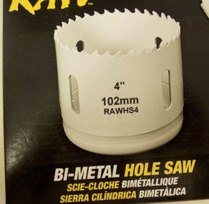 Discount clearance closeout open box and discontinued RAW | RAW Bi-Metal Hole Saw 4" - RAWHS4 BI-METAL HOLE SAW