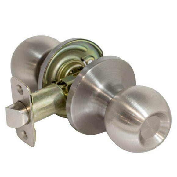 Discount clearance closeout open box and discontinued Selion Hardware | Selion 587SS/PS Flat Ball Passage - Door Knob Hall Closet Non Locking Handle, Satin Nickel