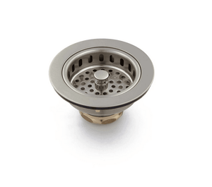 Discount clearance closeout open box and discontinued Signature Hardware Faucets , Shower , Plumbing Fixtures and Parts | Signature Hardware Basket Strainer w/Tailpiece SH171PN 3-1/2" , Polished Nickel