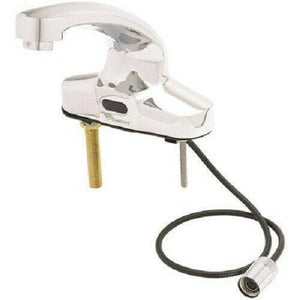 Discount clearance closeout open box and discontinued T&S Faucets , Shower , Plumbing Fixtures and Parts | T&S EC-3104-VF05 Sensor Touchless Faucet 4 in. Deck Mount, Polished Chrome