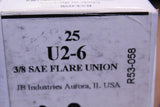 Discount clearance closeout open box and discontinued JB Industries | Two Pack U2-6 3/8 Sae Flare Union JB Industries