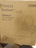 Discount clearance closeout open box and discontinued Vaxcel Wall Light Fixtures | Vaxcel Motion Sensor Outdoor Wall Light,10" Franklin 1-Light,Oil Burnished BNZ